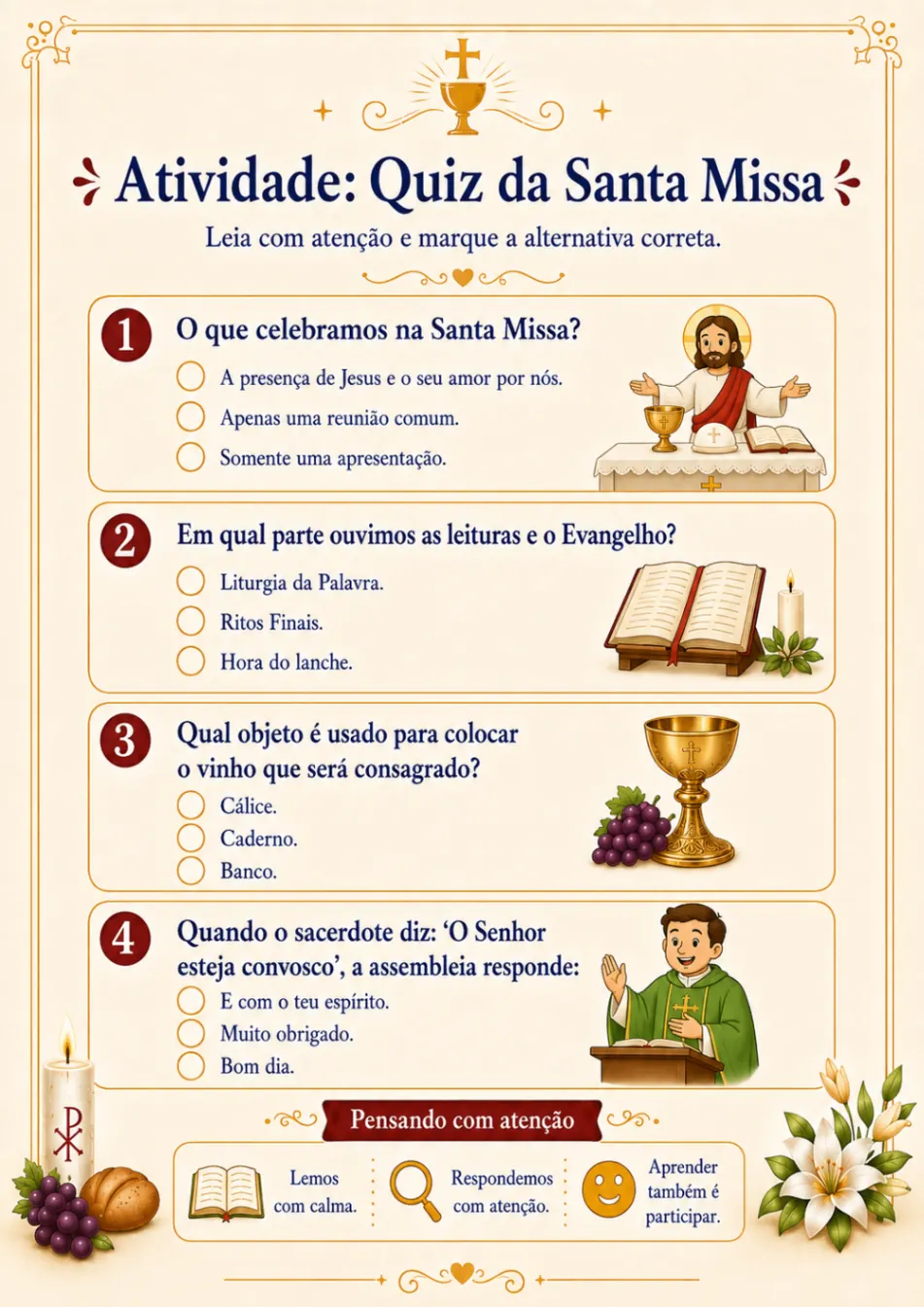 Atividade: Quiz da Santa Missa