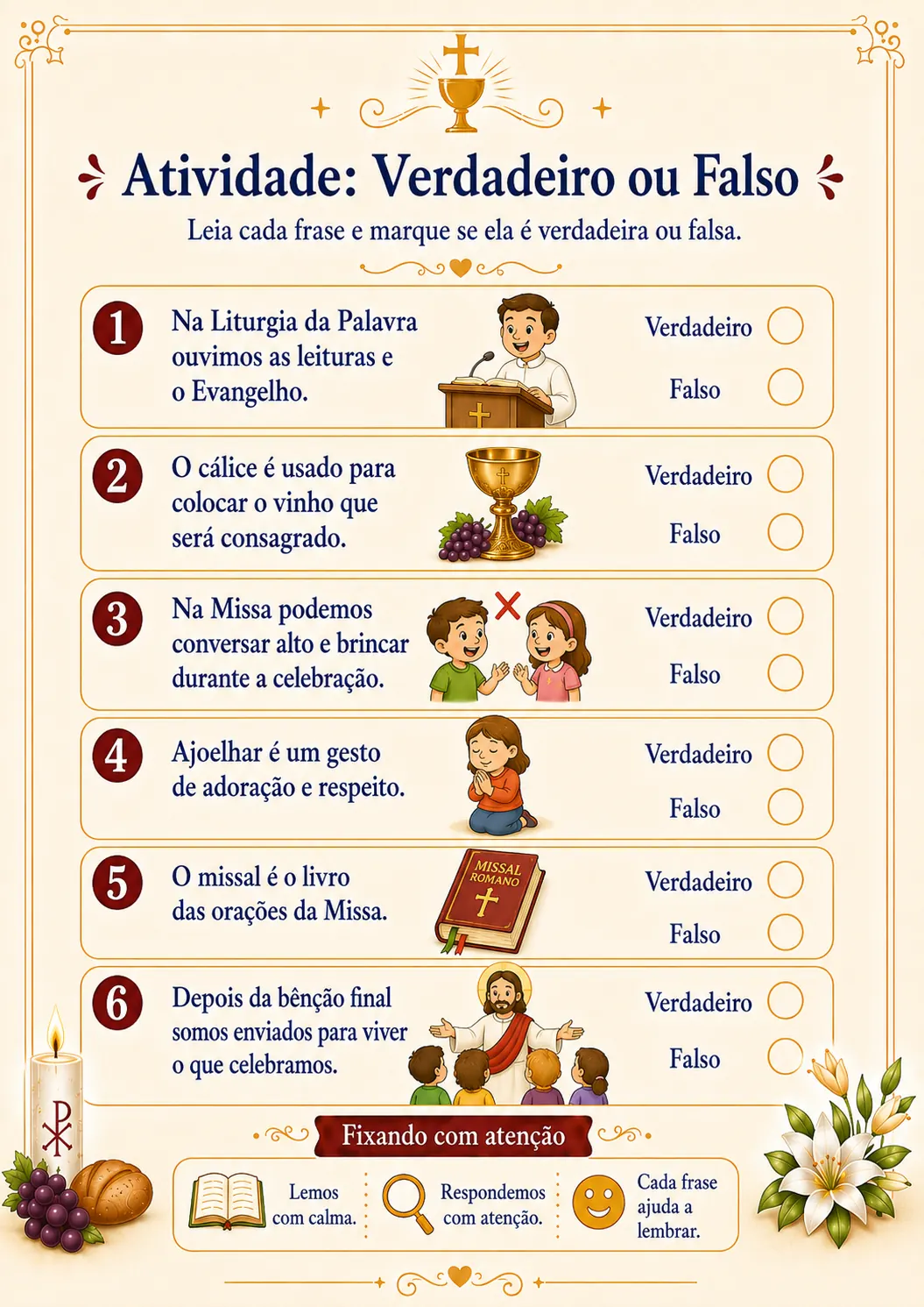 Atividade: Verdadeiro ou Falso