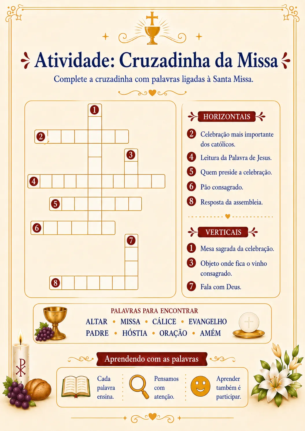 Atividade: Cruzadinha da Missa