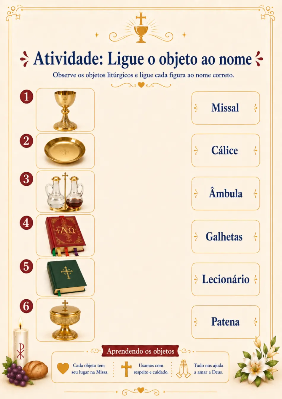 Atividade: Ligue o objeto ao nome