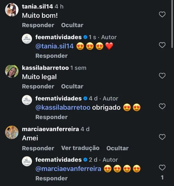 Depoimento de Tânia, Kassila e Márcia via Instagram